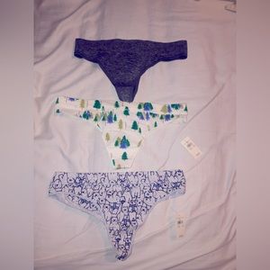 Three pairs of Aerie cotton thongs. Brand new with tags!